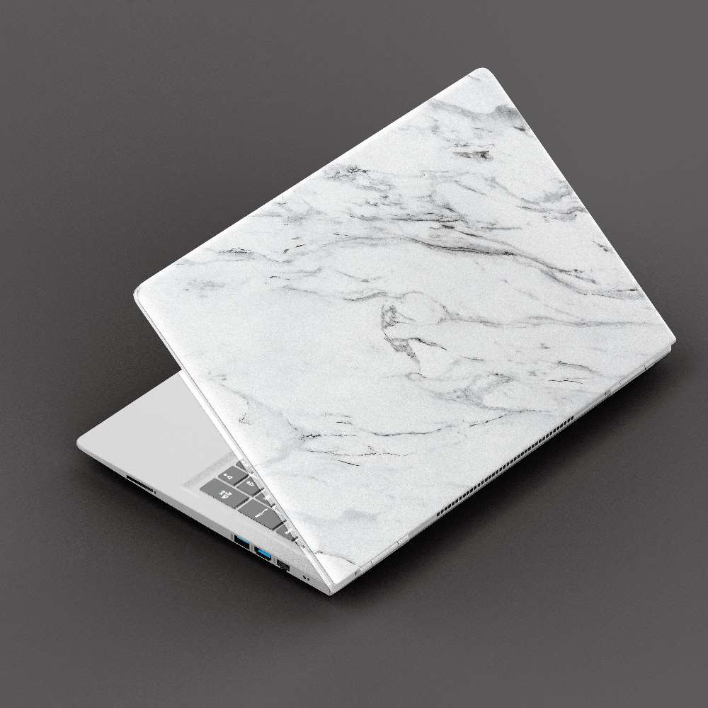 Beyaz Mermer Desen Laptop Kaplama Sticker