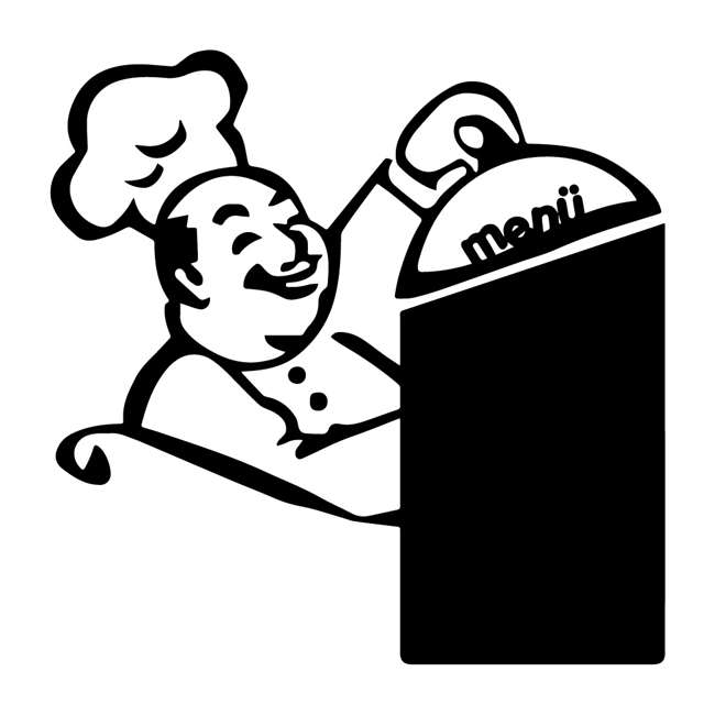 Aşçı Temalı Yazılabilir Mutfak Listesi Yemek Menüsü Sticker