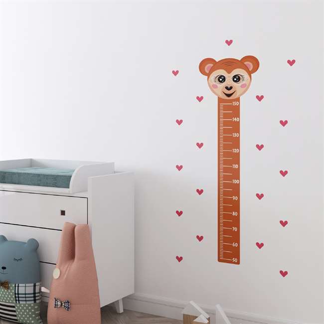 Bebek Maymun Boy Ölçer Duvar Sticker