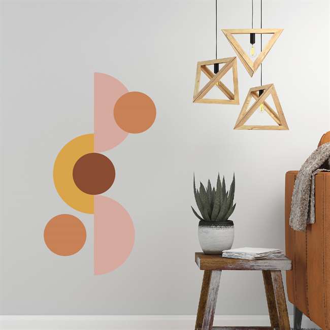 Bohem Pastel Renk Geometrik Duvar Sticker