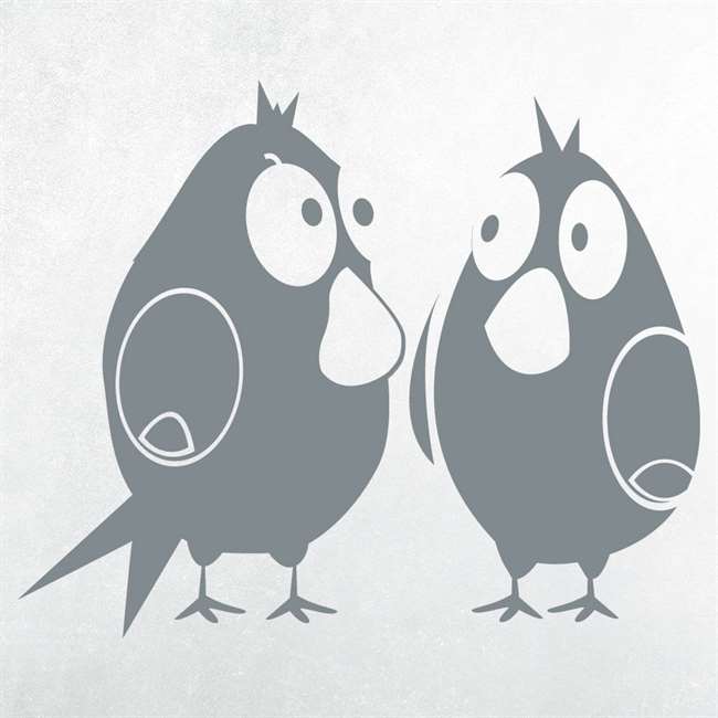Gri Çift Kuşlar Sticker