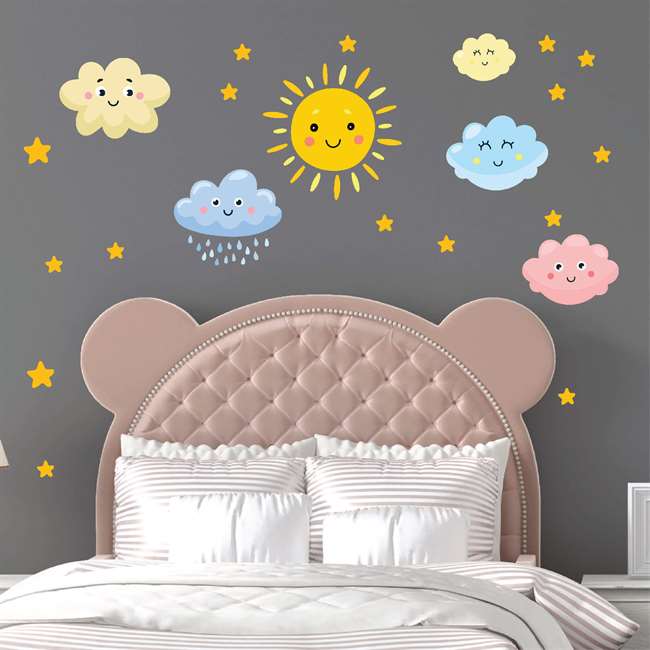Gunes, Bulut Yıldız Bebek Çocuk Odası Sticker