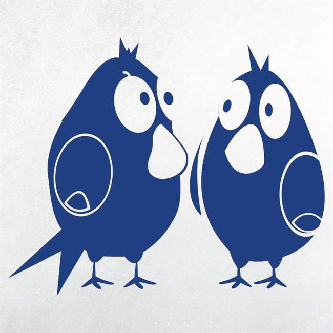 Lacivert Çift Kuşlar Sticker