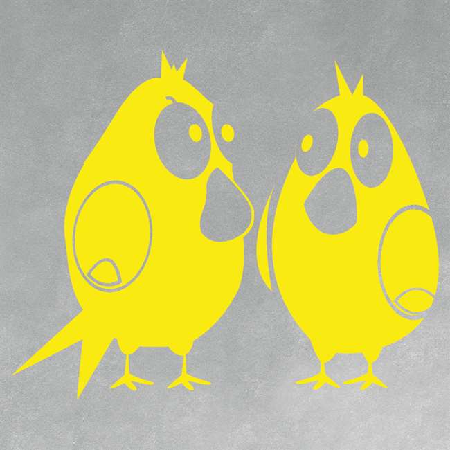 Sarı Çift Kuşlar Sticker