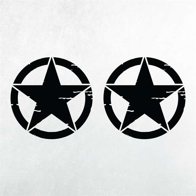Siyah Army Star Yıldız Sticker