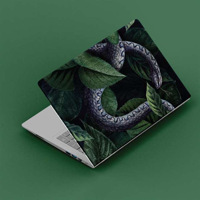 Yılan ve Yaprak Temalı Laptop Kaplama Sticker